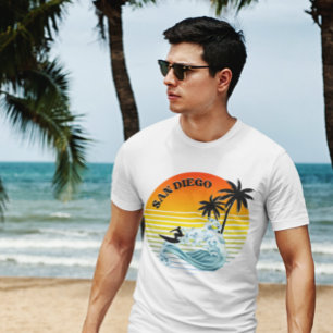 Vintage sunset San diego Retro beach Vacation T-Shirt