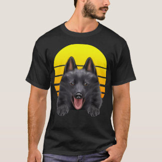 Vintage Sunset Schipperke Dog Lover T-Shirt