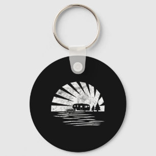 Vintage Sunset Shirt 5th Wheel Camper Rv Vacation Keychain