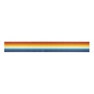 Vintage Sunset Stripes Colorful Rainbow Grosgrain Ribbon