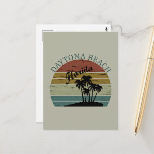 Vintage Sunset Summer Daytona Beach Florida Postcard