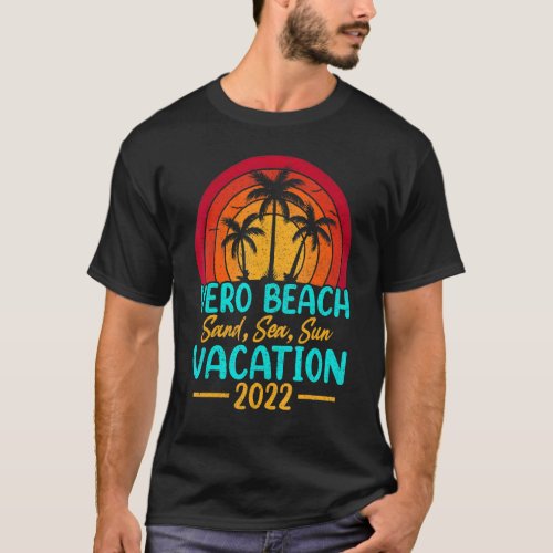 Vintage Sunset Summer Vacation 2022 Florida Vero B T_Shirt