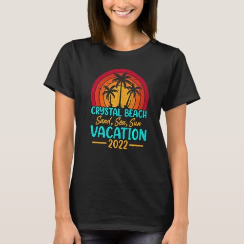 Vintage Sunset Summer Vacation 2022 Texas Crystal  T_Shirt
