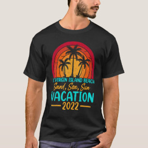 Vintage Sunset Summer Vacation 2022 Us Virgin Isla T-Shirt