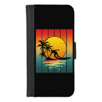 Vintage Sunset Surfing Surfer Ocean Surf