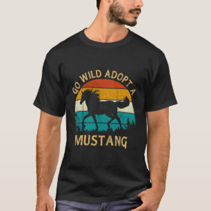 Vintage Sunset Wild Mustang Horse Go Wild Adopt A T-Shirt