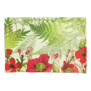 Vintage Sunshine Blooming Poppies Floral Pillow Case
