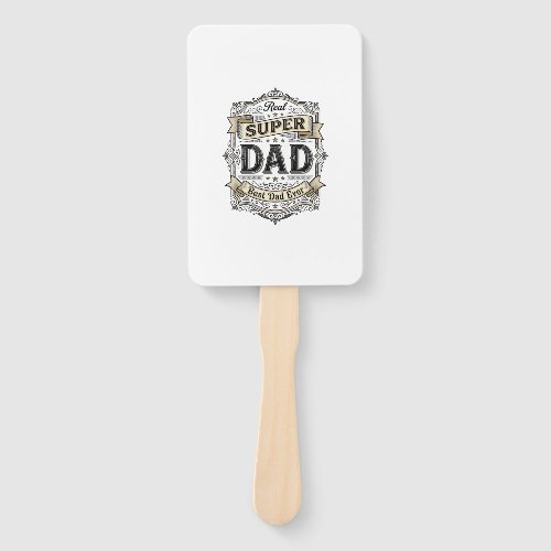 Vintage Super Dad Badge Shirt Design_1 Hand Fan