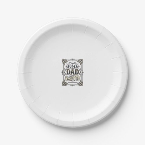 Vintage Super Dad Best Dad Ever Shirt Design_1 Paper Plates