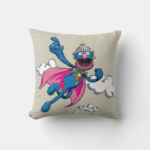 Vintage Super Grover Throw Pillow