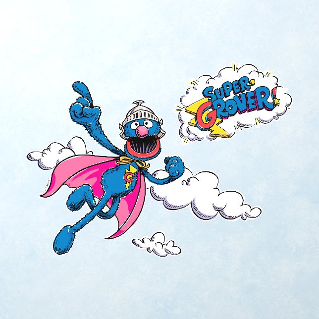 Vintage Super Grover Wall Decal | Zazzle