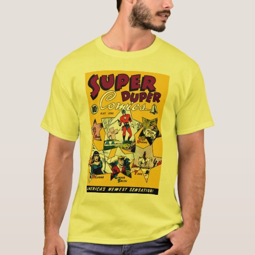 Vintage Super Hero Comic Cartoon Art T_Shirt
