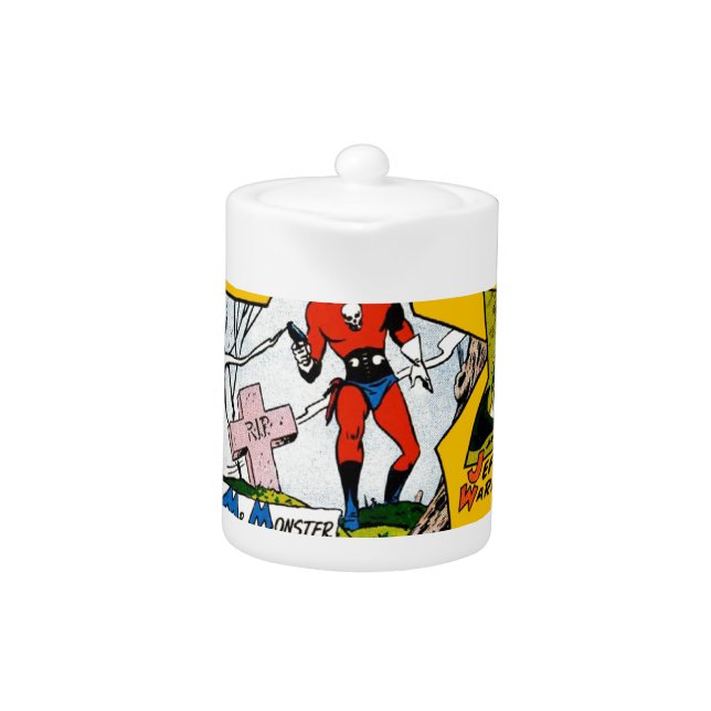 Vintage Super Hero Comic Teapot (Front)