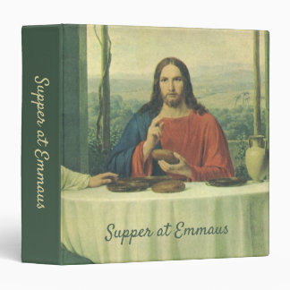 Vintage Supper At Emmaus with Jesus Christ 3 Ring Binder