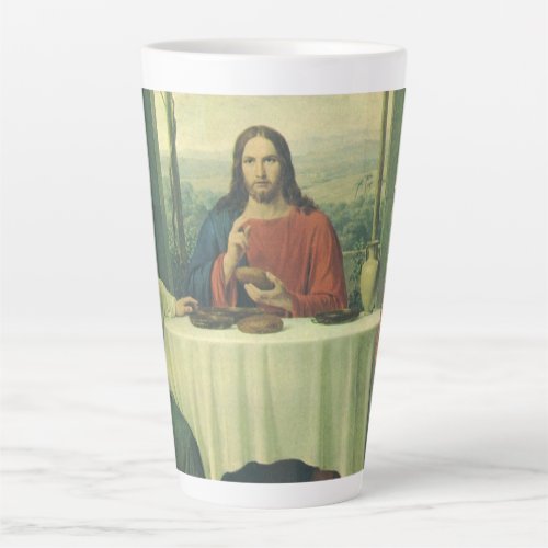 Vintage Supper At Emmaus with Jesus Christ Latte Mug