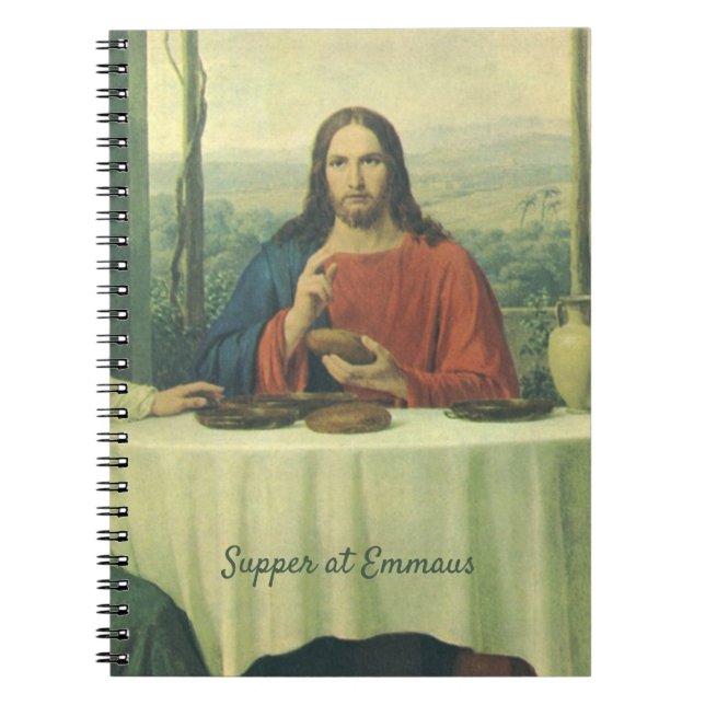 Vintage Supper At Emmaus with Jesus Christ Notebook (Front)