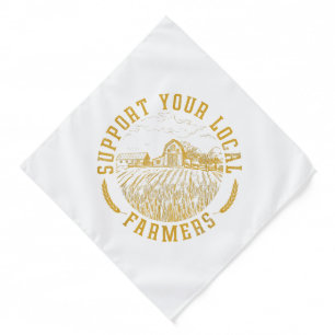 Vintage Support Your Local Farmers Farming Farm Fa Bandana