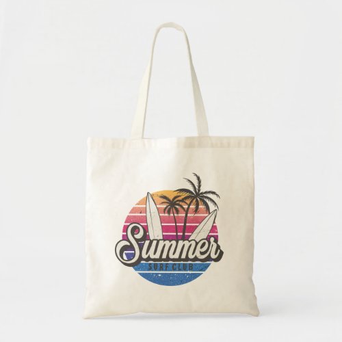 Vintage Surf Club Summer Tote Bag For Women