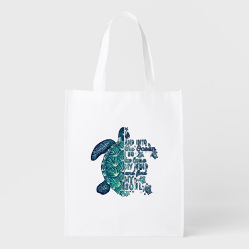 Vintage Surf Crew Tropical Vibe Graphic T-Shirt Grocery Bag