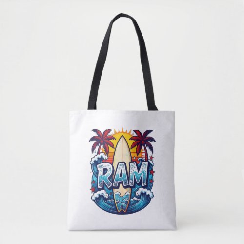Vintage Surf Crew Tropical Vibe Graphic T-Shirt Tote Bag