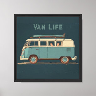 Vintage Surf Van – Retro Camper Design Canvas Print