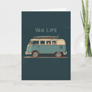 Vintage Surf Van – Retro Camper Design Card