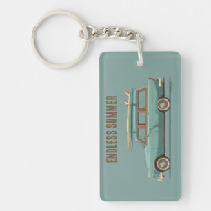 Vintage Surf Wagon – Retro Beach Car Keychain