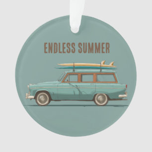 Vintage Surf Wagon – Retro Beach Car Ornament
