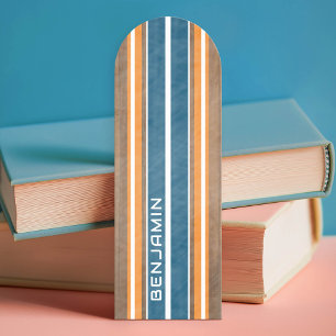Vintage Surfboard Stripes - Subtle Wood Background Bookmarks