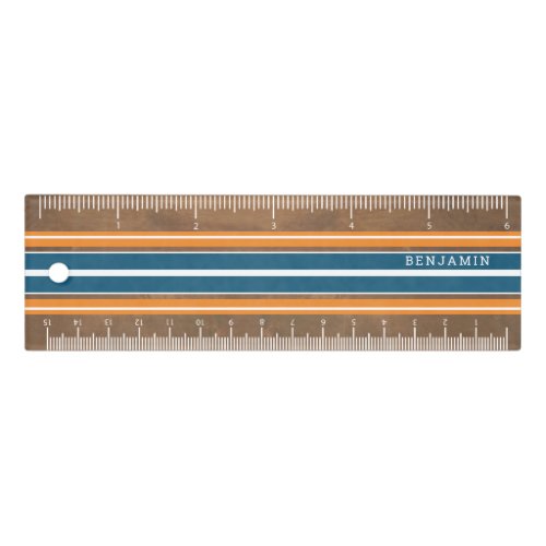 Vintage Surfboard Stripes _ Subtle Wood Background Ruler