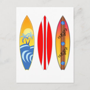 Vintage Surfboards Surfing Postcard