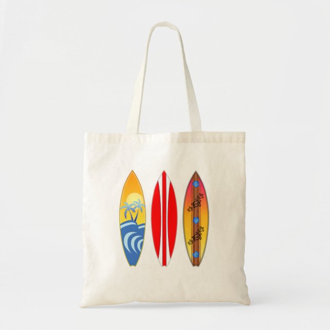 Vintage Surfboards Surfing Tote Bag (Front)