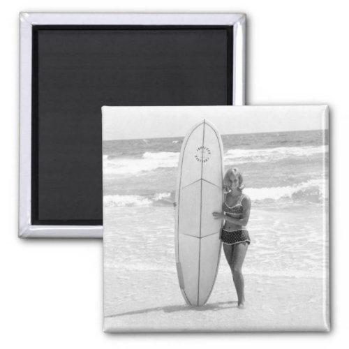 Vintage Surfer Pin Up Bikini Girl  Photo Magnet 