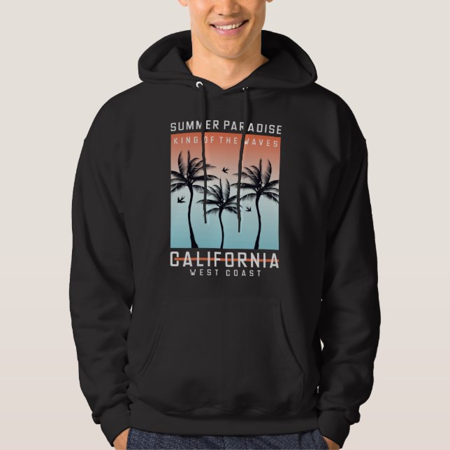 Vintage Surfer Retro Surfing Beach Summer Vacation Hoodie (Front)