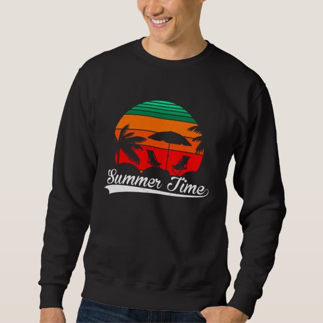 Vintage Surfer Retro Surfing Beach Summer Vacation Sweatshirt (Front)