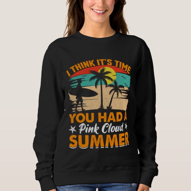 Vintage Surfer Retro Surfing Beach Summer Vacation Sweatshirt (Front)