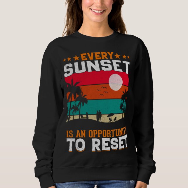 Vintage Surfer Retro Surfing Beach Summer Vacation Sweatshirt (Front)