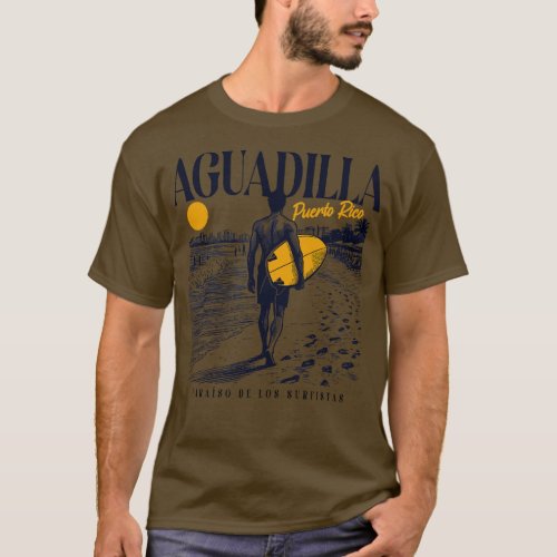 Vintage Surfing Aguadilla Puerto Rico Retro Surfer T_Shirt