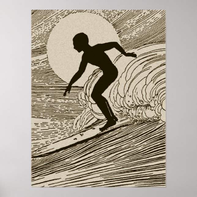 Vintage surfing art poster (Front)