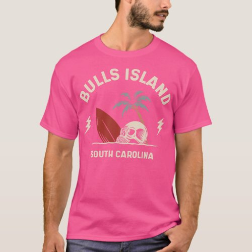 Vintage Surfing Bulls Island South olina Retro Sur T_Shirt