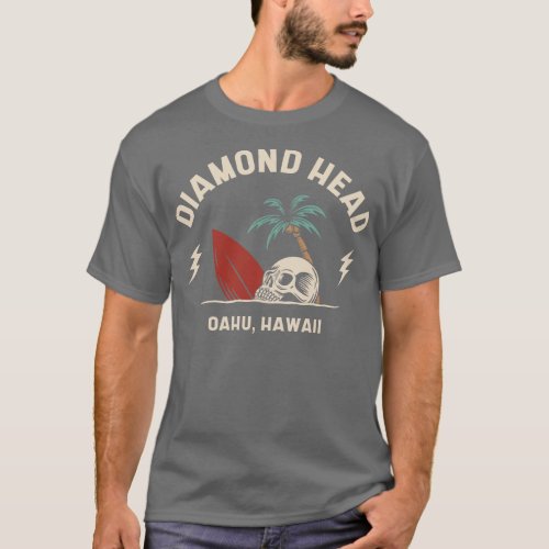 Vintage Surfing Diamond Head Oahu Hawaii Retro Sur T_Shirt