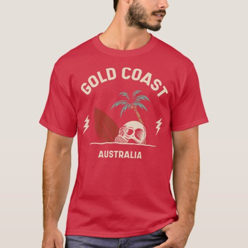 Vintage Surfing Gold Coast Australia Retro Surf Sk T_Shirt