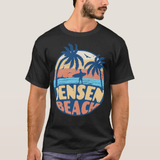 Vintage Surfing Jensen Beach Florida Retro Summer T-Shirt