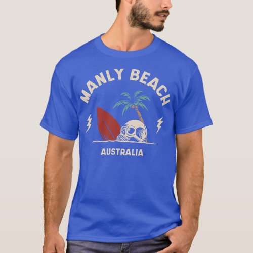 Vintage Surfing Manly Beach Australia Retro Surf S T_Shirt