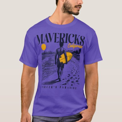 Vintage Surfing Mavericks Beach California Retro S T_Shirt