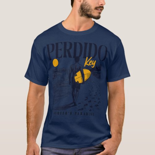 Vintage Surfing Perdido Key Florida Retro Surfer S T_Shirt