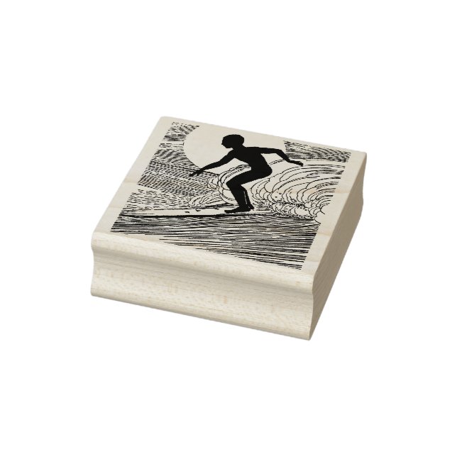 Vintage surfing rubber stamp (Stamp)