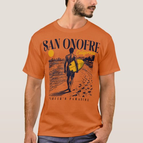 Vintage Surfing San Onofre California Retro Surfer T_Shirt