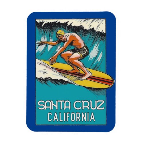 Vintage Surfing Santa Cruz California Travel  Magn Magnet