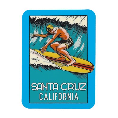 Vintage Surfing Santa Cruz California Travel  Magn Magnet